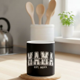 Taza De Café Mamá Personalizada Año de Establecimiento Mamá Est