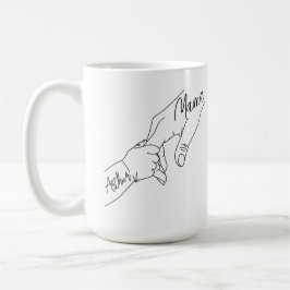 Taza De Café Mamá personalizada y niños tomados de la mano