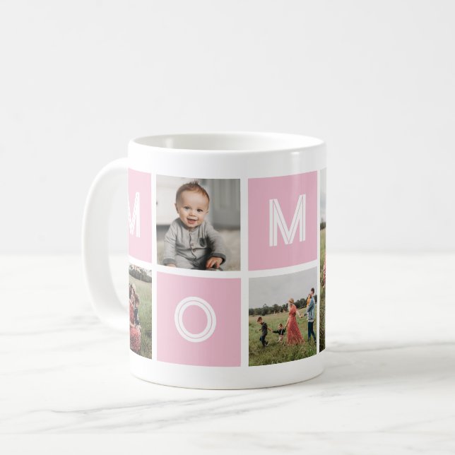 Taza De Café Mamá Personalizado de cumpleaños rosado 5 Foto (Anverso izquierdo)