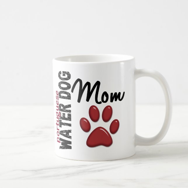 Taza De Café Mamá portuguesa 2 del perro de agua (Derecha)