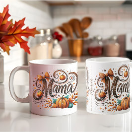 Taza De Café Mama Pumpkin Fall Nombre del día de Acción de Grac