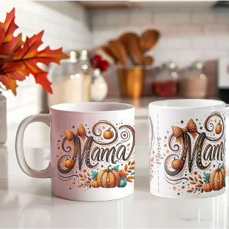 Taza De Café Mama Pumpkin Fall Nombre del día de Acción de Grac