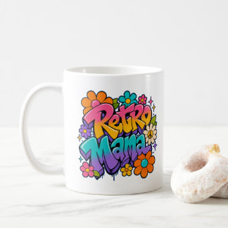 Taza De Café Mamá Retro Floral 
