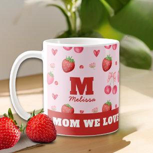 Taza De Café Mamá rosa rojo curada te queremos mucho