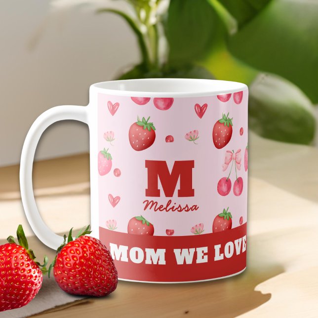 Taza De Café Mamá rosa rojo curada te queremos mucho (Subido por el creador)