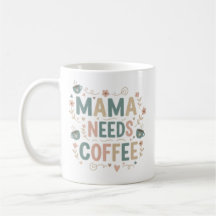 Taza de café Mamá | Taza de cerámica floral para e