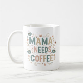 Taza de café Mamá | Taza de cerámica floral para e