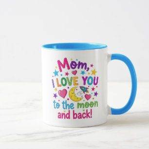 Taza de café Mamá, te quiero hasta la luna (11 oz.