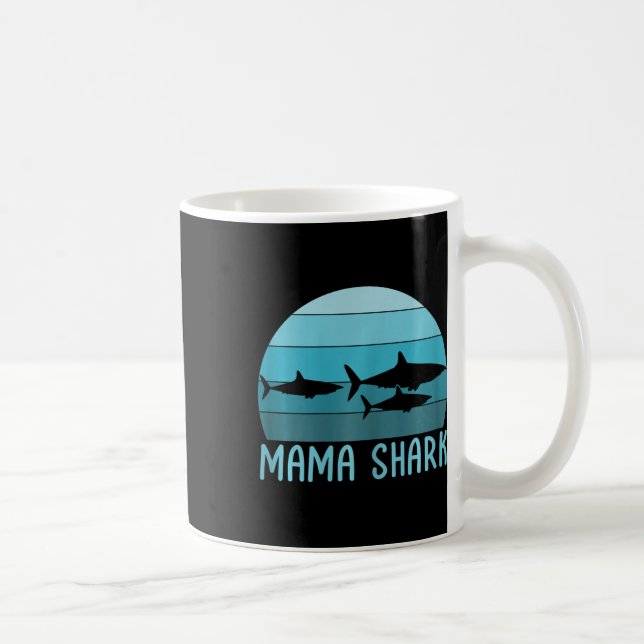 Taza De Café Mamá tiburón del día de las dos madres (Derecha)