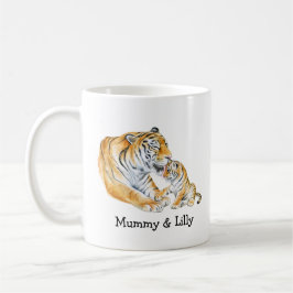 Taza De Café Mamá tigre y cachorro - Amor personalizado