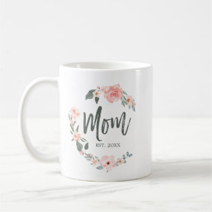 Taza De Café Mamá tipografía Rosa color agua corona el día de l