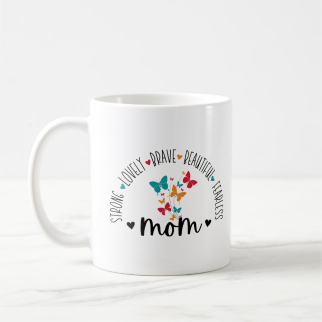 Taza De Café Mamá valiente y valiente (Izquierda)