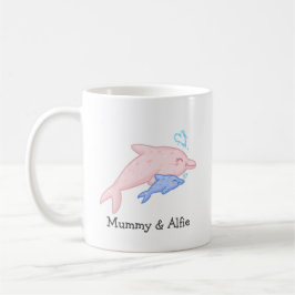Taza De Café Mama y Baby Dolphin - Familia Personalizada