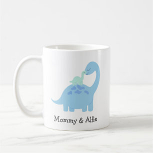 Taza De Café Mamá y bebé de Dino Cute, familia de pareja person
