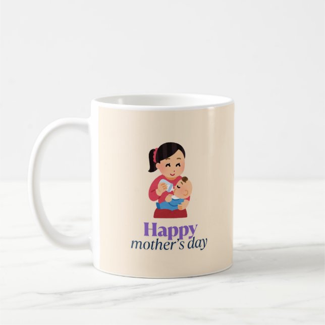 Taza De Café Mamá y bebé, feliz día de la madre (Izquierda)