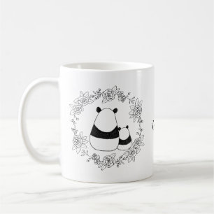 Taza De Café Mamá y bebé oso panda personalizadas con su nomb