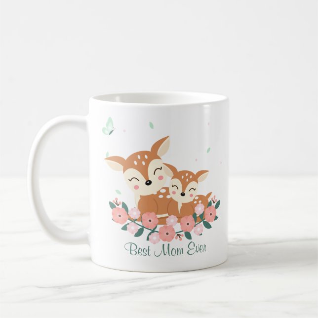 Taza De Café Mamá y Día de la Madre de venado para bebés (Izquierda)