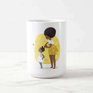 Taza De Café Mamá y hija de girasol amarillo
