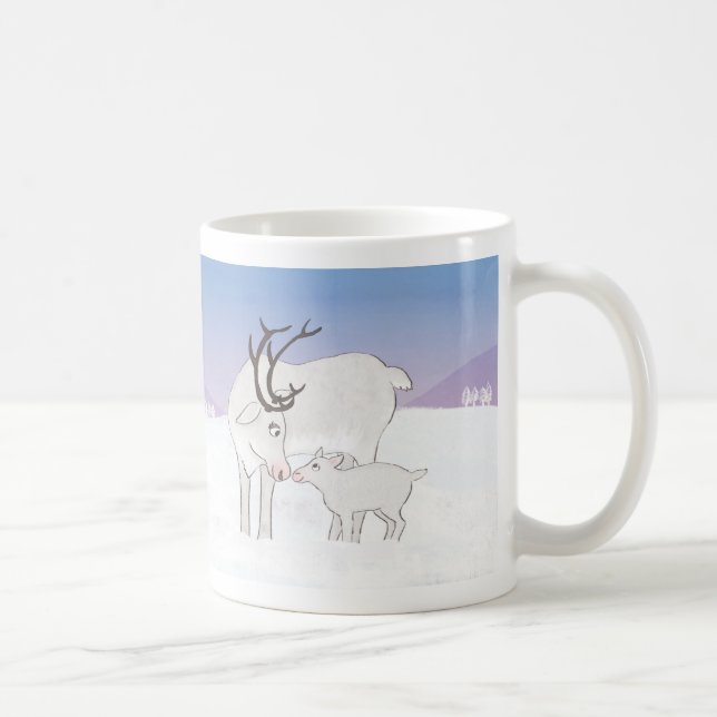 Taza De Café Mamá y Navidades de renos infantiles (Derecha)