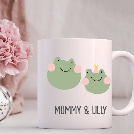 Taza De Café Mamá y Rana Bebé , Familia Matemática Personalizad