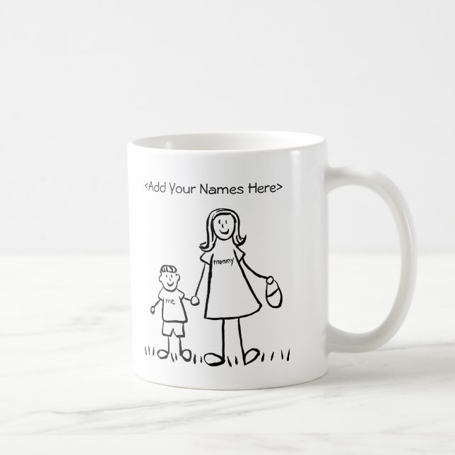Taza De Café Mamá y yo - Mamá y niño Personalizado Mugs (Derecha)