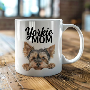 Taza De Café Mamá Yorkie Linda Espiando Yorkie