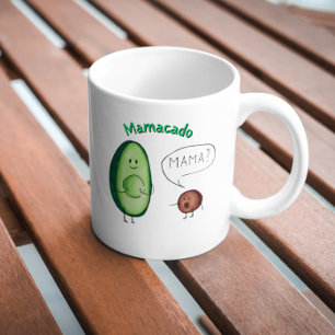 Taza De Café Mamacado Funny Aguacado Diseño De Mamá - Regalo Cu