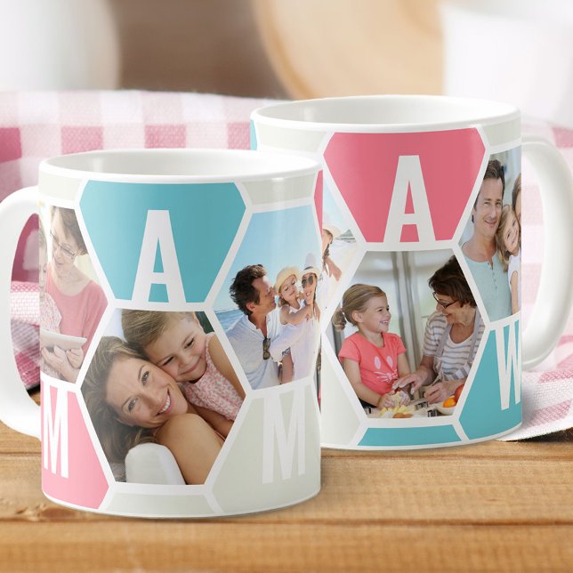 Taza De Café Mamaw 5 Photo Editable 5 Letra Honeycomb (Subido por el creador)