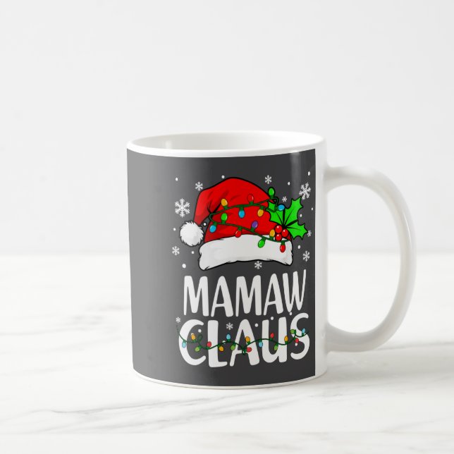 Taza De Café Mamaw Claus Christmas Lights Pajama Family Matchin (Derecha)
