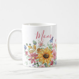 Taza De Café Mami personalizada de floral de primavera