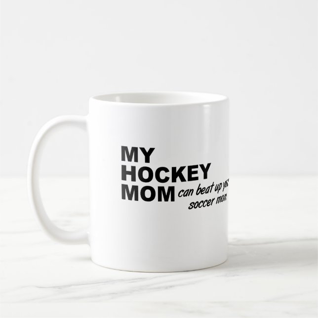 Taza De Café Mamita divertida de hockey (Izquierda)