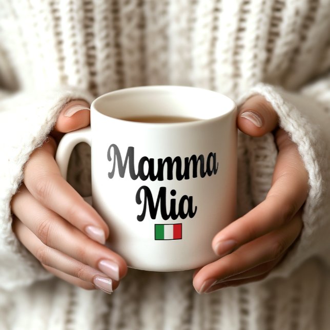 Taza De Café Mamma Mia Italian Flag Mug (Mamma Mia Italian Flag Mug - Classic Italian Saying Gift)