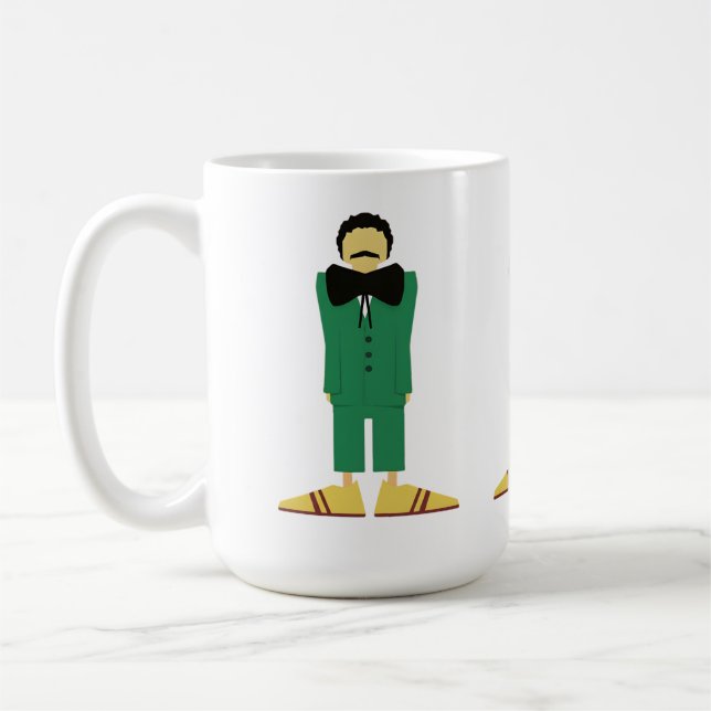 Taza De Café  Man in Green Suit Art Retro Abstract (Izquierda)