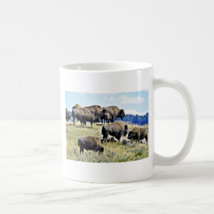 Taza De Café Manada del búfalo - parque nacional de Yellowston