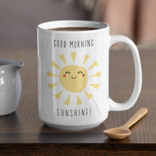 Taza De Café Mañana adorable sol kawaii