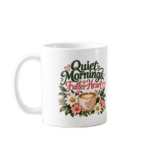 Mañanas Tranquilas Café Corazón Floral Lleno