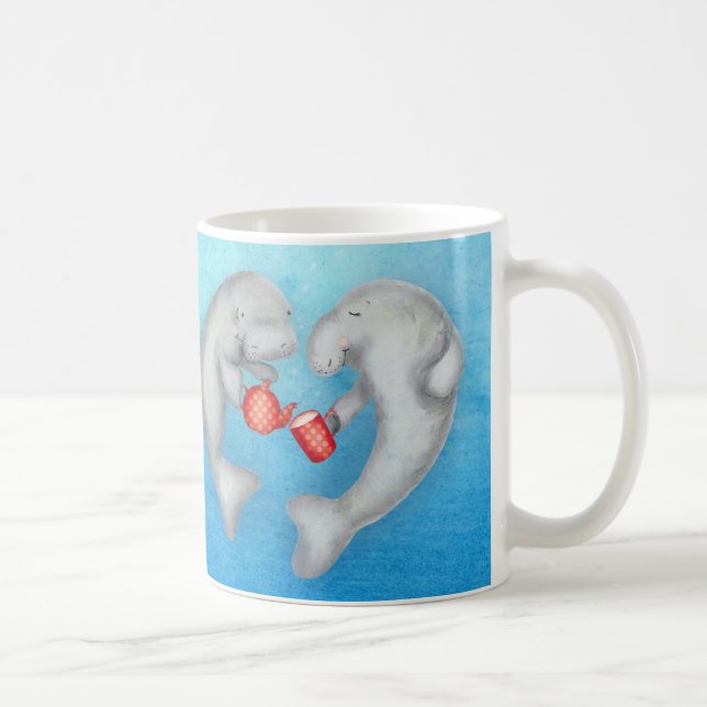 Taza De Café "Manatea suave para dos" té beber manatíes (Derecha)