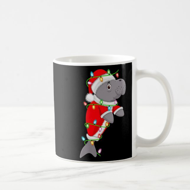 Taza De Café Manatee Christmas Lights Santa Costume Cute Animal (Derecha)
