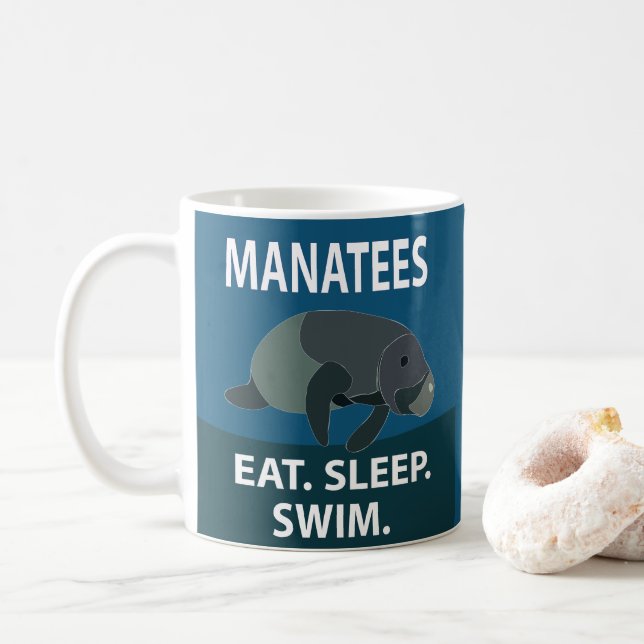 Taza De Café Manatee Marine Wildlife Animal Manatee (Con donut)