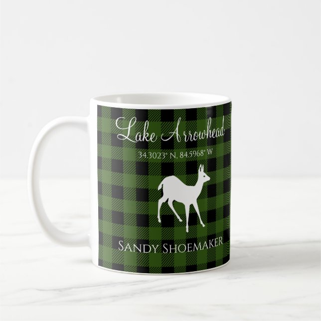 Taza De Café Mancha de búfalo verde y negro (Izquierda)