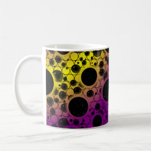 Taza De Café Mancha de Burbuja Espacial - Púrpura/Amarillo
