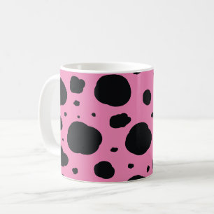 Taza De Café manchas dálmatas rosadas modernas patrón animal