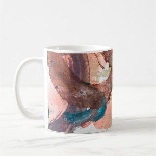Taza De Café manchas de tinta sobre papel blanco abstracto, acr