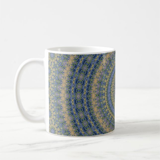 Taza De Café mandala abstracto redondo patrón continuo caleidos (Izquierda)