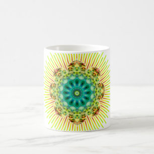 Taza De Café Mandala amarillo verde