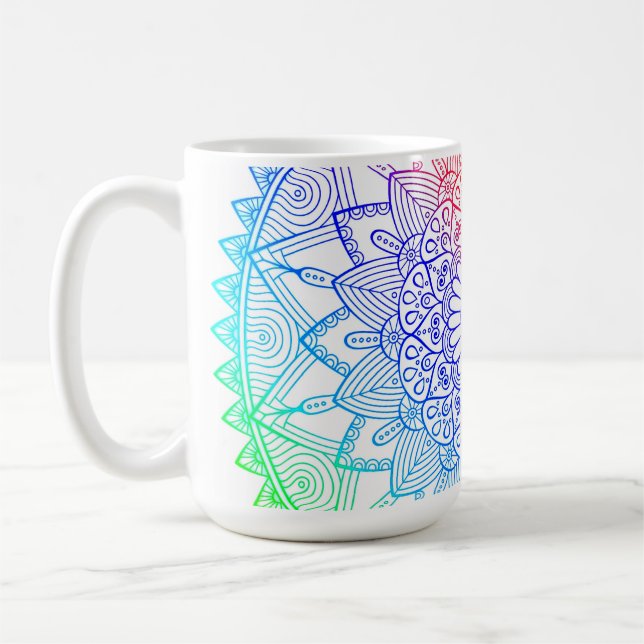 Taza De Café Mandala Arcoíris (Izquierda)