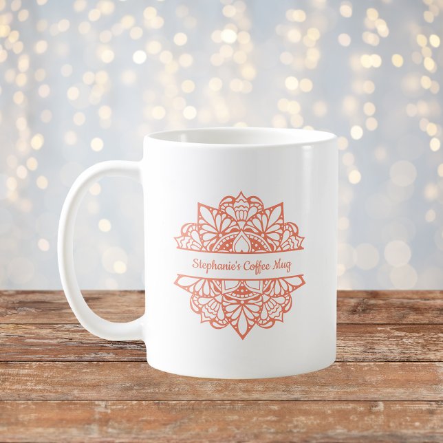 Taza De Café Mandala Art Nombre personalizado Café Mug (Subido por el creador)