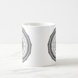 Taza De Café Mandala blanco y negro con el yin yang