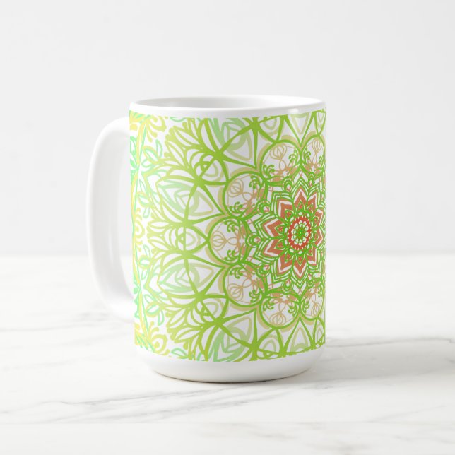 Taza De Café Mandala coloreada (Anverso izquierdo)