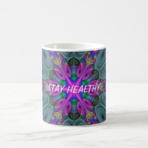 Taza De Café Mandalá Colorido Arte Fractal Impactante Caleidosc